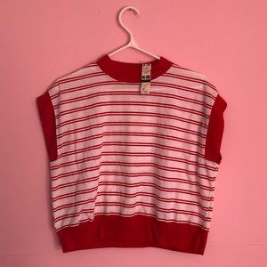 Vintage Fashion Spirit Shirt NWT Red and White Stripe size L